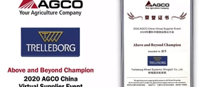 Trelleborg wins the award as the best AGCO supplier in China